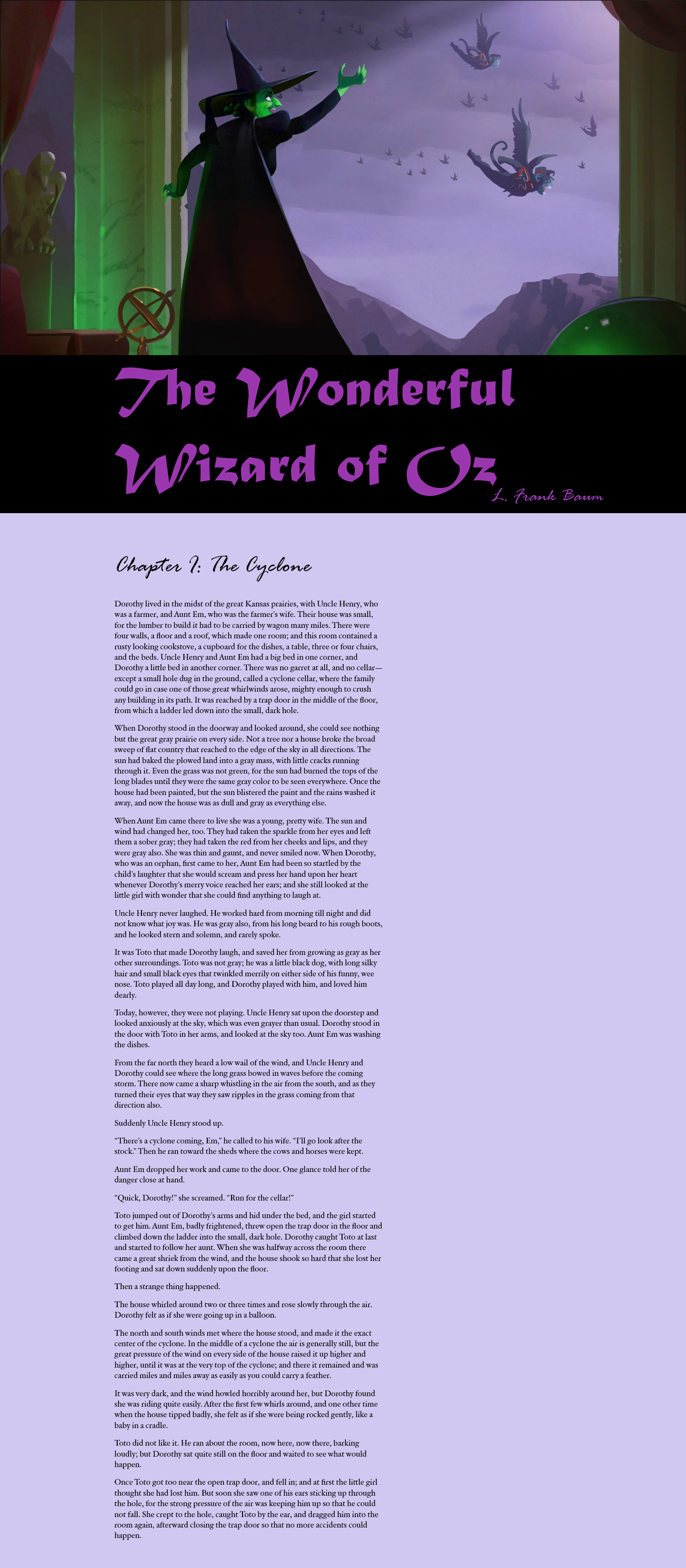 fifth layout of The Wonderful Wizard of Oz