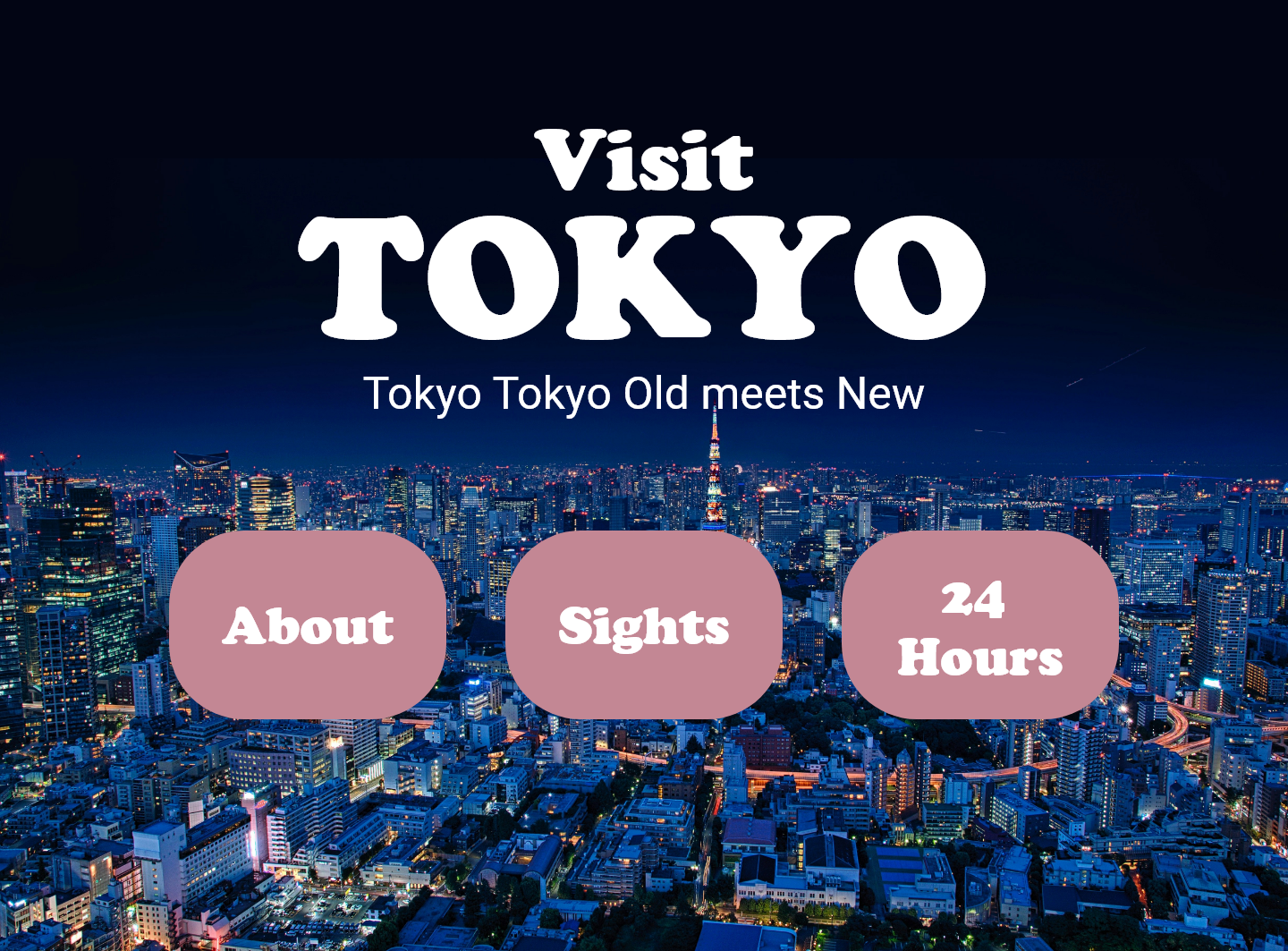 Home Page for Tokyo Website