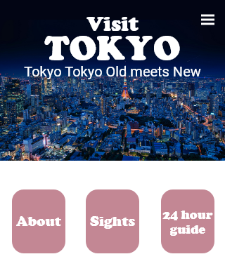 Home Page for Tokyo Website