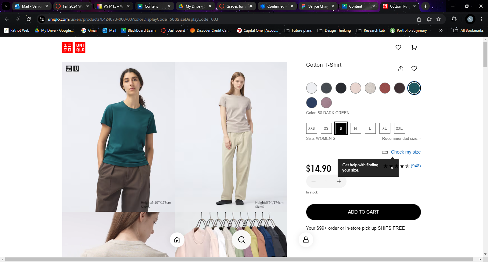 Uniqlo item listing for teal cotton shirt